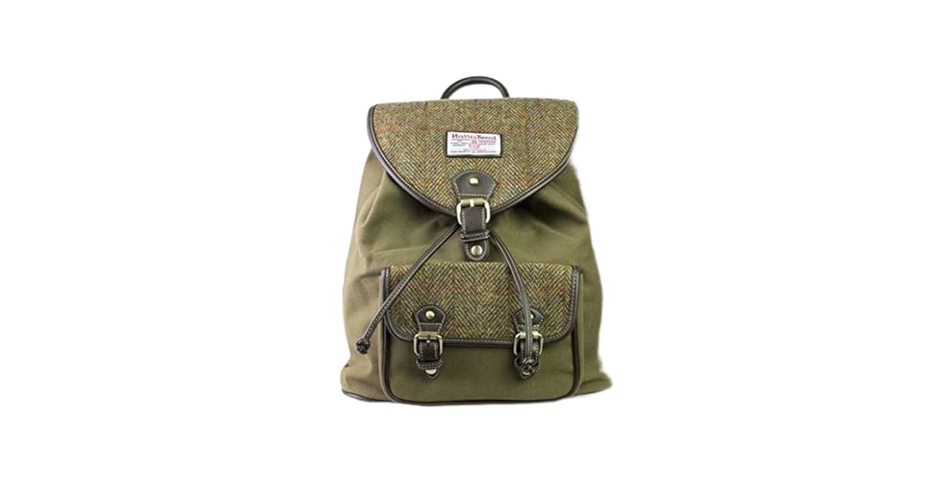 Amazon.com | Genuine Harris Tweed & Green Canvas Rucksack